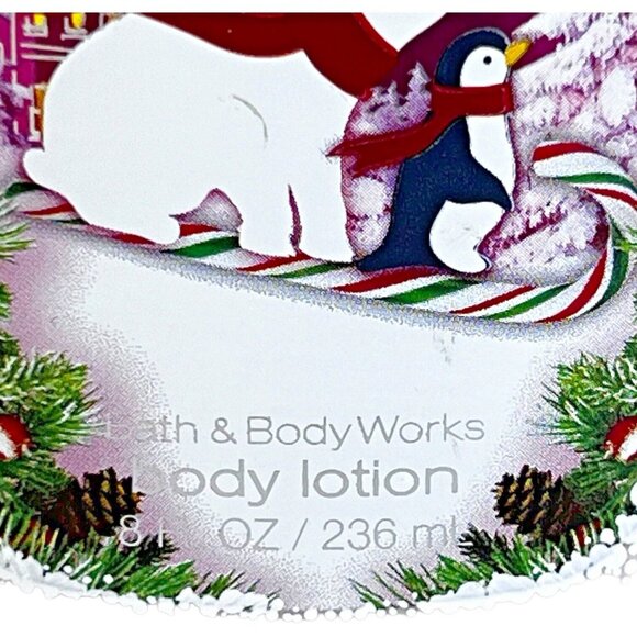 New Bath & Body Works Twisted Peppermint Body Lotion 8 FL OZ Polar Bear Penguin - Picture 3 of 6